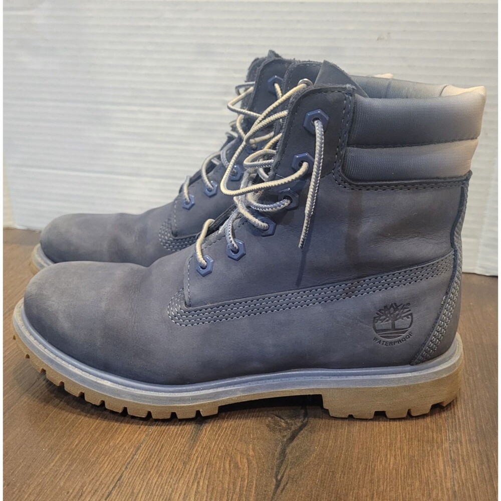 Timberland womens 8.5 linden woods 6 in nubuck lace up boots waterproof navy